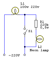 Circuito de iluminação para o interruptor
