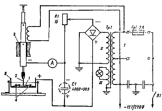 Small-sized electric spark installation