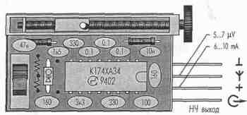 Tuner VHF-FM. Emplacement des éléments