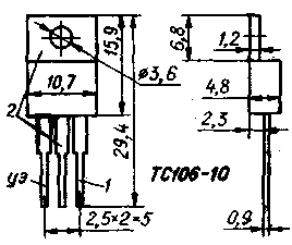 Tiristori simmetrici TS106-10, TS112-10, TS112-16, TS122-20, TS122-25, TS13240, TS132-50, TS-132-63, TS142-80