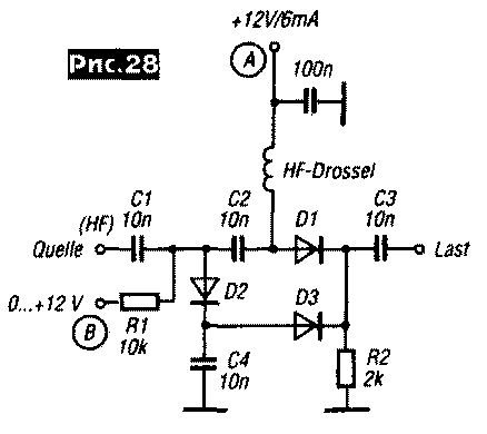 Utilisation de diodes PIN comme éléments d'amortissement et de commutation