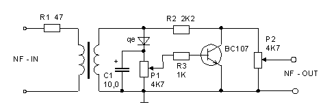 Dua skema untuk menyambungkan transceiver ke kad bunyi komputer