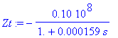 Zt := -.10e8/(1.+.159e-3*s)