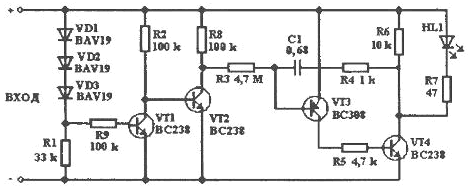 Индикатор разрядки 3-вольтового аккумулятора