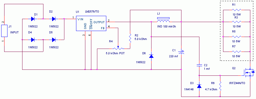 Регулятор активной нагрузки со стабилизацией тока, 8-28 вольт 0,2-3 ампера