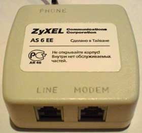    ADSL splitter. ADSL  ZyXEL AS 6 EE